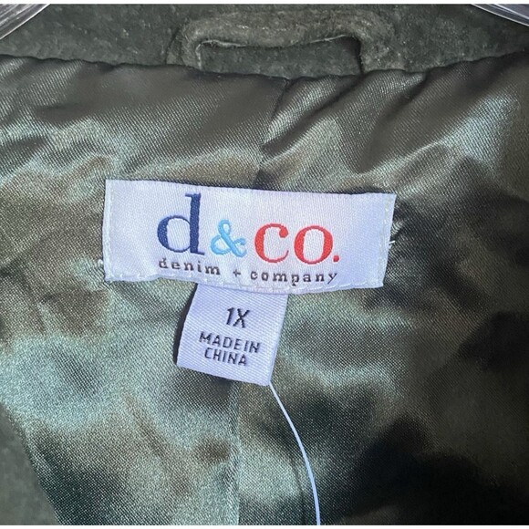 Denim&Co Suede Jacket Women XL Moss Green Button Up Cowgirl Grunge - Picture 4 of 12